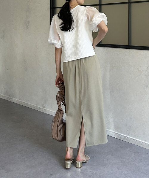 Thevon（ゼボン）の「袖シアージャガードプルオーバー（Tシャツ/カットソー・レディース・オフホワイト/ブラック/グリーン系その他・FREE）」の10枚目の写真