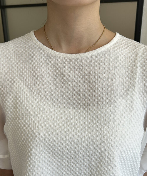 Thevon（ゼボン）の「袖シアージャガードプルオーバー（Tシャツ/カットソー・レディース・オフホワイト/ブラック/グリーン系その他・FREE）」の11枚目の写真