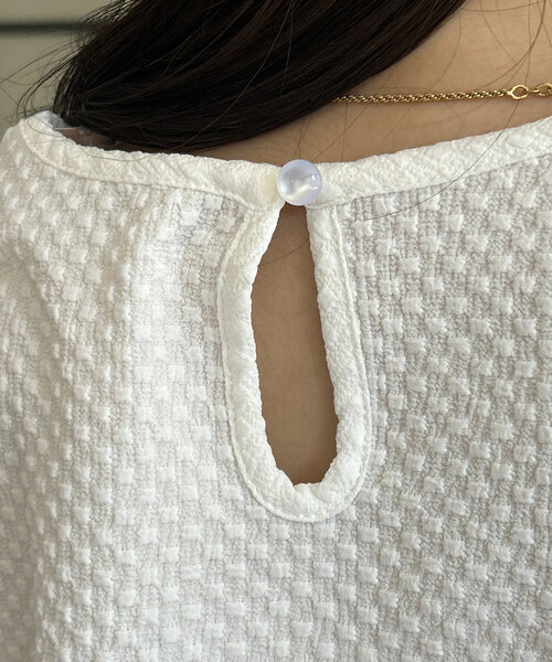 Thevon（ゼボン）の「袖シアージャガードプルオーバー（Tシャツ/カットソー・レディース・オフホワイト/ブラック/グリーン系その他・FREE）」の14枚目の写真