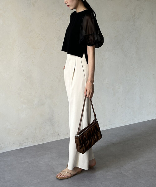 Thevon（ゼボン）の「袖シアージャガードプルオーバー（Tシャツ/カットソー・レディース・オフホワイト/ブラック/グリーン系その他・FREE）」の20枚目の写真