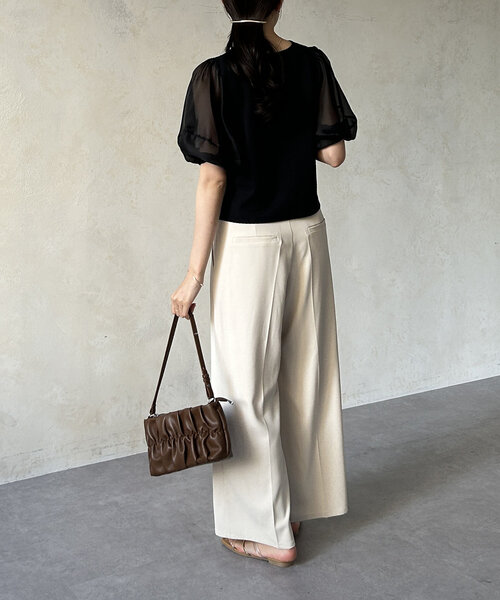 Thevon（ゼボン）の「袖シアージャガードプルオーバー（Tシャツ/カットソー・レディース・オフホワイト/ブラック/グリーン系その他・FREE）」の21枚目の写真