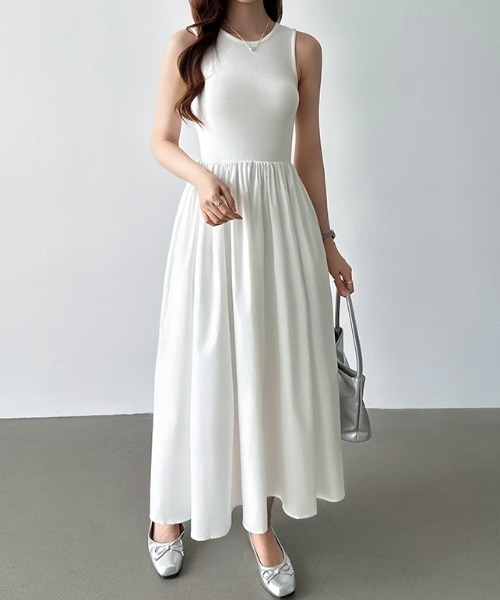 セール】【選べる2タイプ】 ドッキングワンピース ノースリーブ