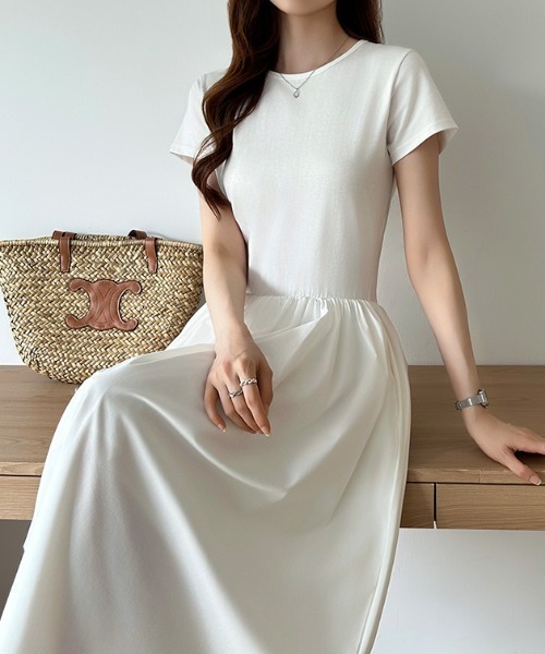 セール】【選べる2タイプ】 ドッキングワンピース ノースリーブ