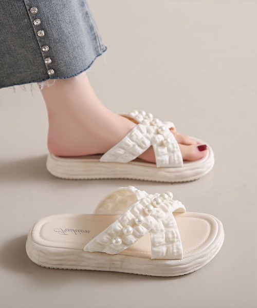 Miniministore(ミニミニストア)の「クロスベルト厚底サンダルスリッパサンダル(サンダル・レディース・アイボリー/ライトイエロー/ブルー・S/L/M)」の18枚目の写真