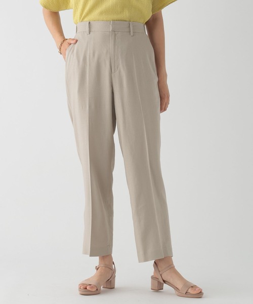 Elura（エルーラ）の「リッチリネンブレンドワイドストレートパンツ/120812（その他パンツ・レディース・ダークネイビー/ライトベージュ・LARGE/SMALL/MEDIUM）」の2枚目の写真