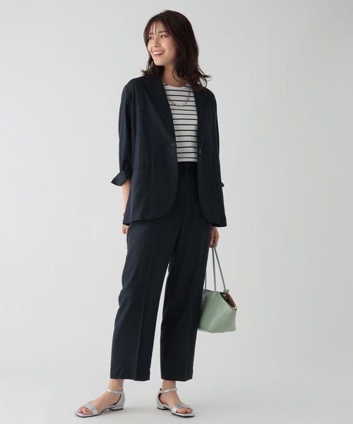 Elura（エルーラ）の「リッチリネンブレンドワイドストレートパンツ/120812（その他パンツ・レディース・ダークネイビー/ライトベージュ・LARGE/SMALL/MEDIUM）」の9枚目の写真