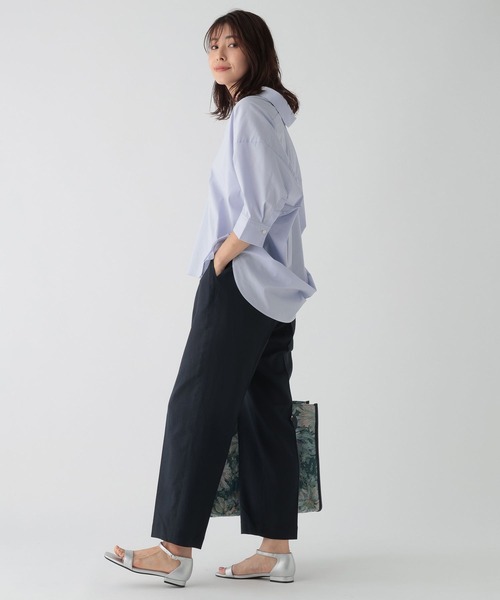 Elura（エルーラ）の「リッチリネンブレンドワイドストレートパンツ/120812（その他パンツ・レディース・ダークネイビー/ライトベージュ・LARGE/SMALL/MEDIUM）」の7枚目の写真
