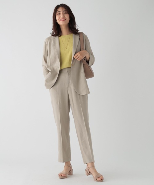 Elura（エルーラ）の「リッチリネンブレンドワイドストレートパンツ/120812（その他パンツ・レディース・ダークネイビー/ライトベージュ・LARGE/SMALL/MEDIUM）」の5枚目の写真