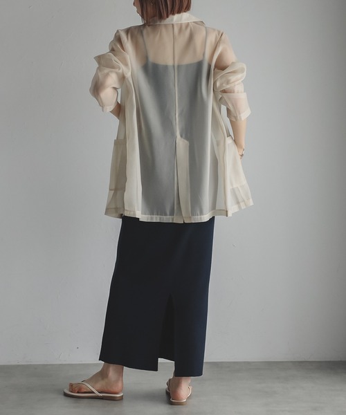 ジャケット・アウター aere sheer jacket beige セール】LAYERED SHEER JACKET（その他アウター）｜MANOF（マノフ）の