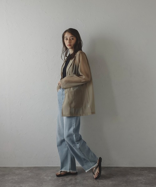 セール】【MINERTE】sheer tailored jacket / シアーテーラード