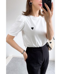【ZOZO限定】ハート刺繍ショルダーコンシャスTシャツ