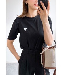 【ZOZO限定】ハート刺繍ショルダーコンシャスTシャツ