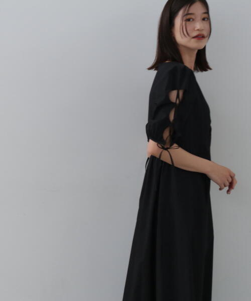 N.（N. Natural Beauty Basic）（エヌエヌナチュラルビューティーベーシック）の「◆レースアップスリーブワンピース（ワンピース・レディース・ダークブラウン/ブラック/ブルー・MEDIUM）」の10枚目の写真