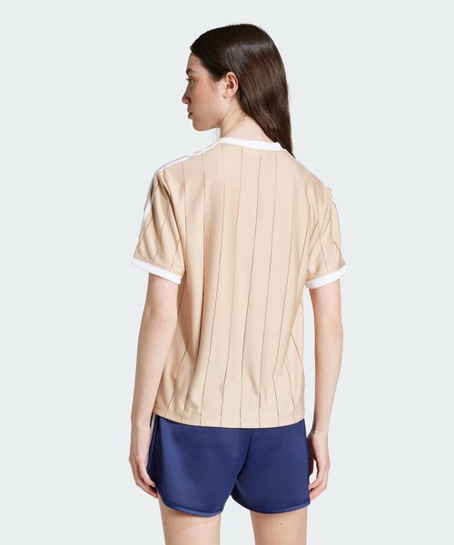adidas（アディダス）の「アディカラースリーストライプス ピンストライプ半袖Tシャツ / アディダスオリジナルス adidas Originals（Tシャツ/カットソー・レディース・ダークブルー/ベージュ/ブルー/ホワイト/レッド/ブラック/グリーン・LARGE/MEDIUM/SMALL/X-LARGE/X-SMALL/XX-LARGE）」の16枚目の写真