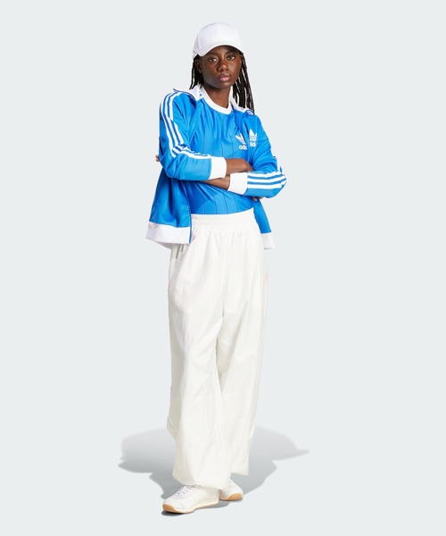 【Adidas】◆アディカラー 3S ピンストライプ ドレス◆Blue◆ アディダス アディカラースリーストライプス ピンストライプ半袖