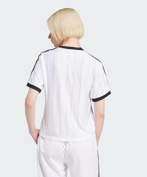 adidas（アディダス）の「アディカラースリーストライプス ピンストライプ半袖Tシャツ / アディダスオリジナルス adidas Originals（Tシャツ/カットソー・レディース・ダークブルー/ベージュ/ブルー/ホワイト/レッド/ブラック/グリーン・LARGE/MEDIUM/SMALL/X-LARGE/X-SMALL/XX-LARGE）」の8枚目の写真