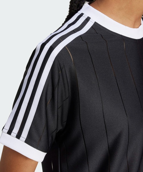 adidas（アディダス）の「アディカラースリーストライプス ピンストライプ半袖Tシャツ / アディダスオリジナルス adidas Originals（Tシャツ/カットソー・レディース・ダークブルー/ベージュ/ブルー/ホワイト/レッド/ブラック/グリーン・LARGE/MEDIUM/SMALL/X-LARGE/X-SMALL/XX-LARGE）」の15枚目の写真