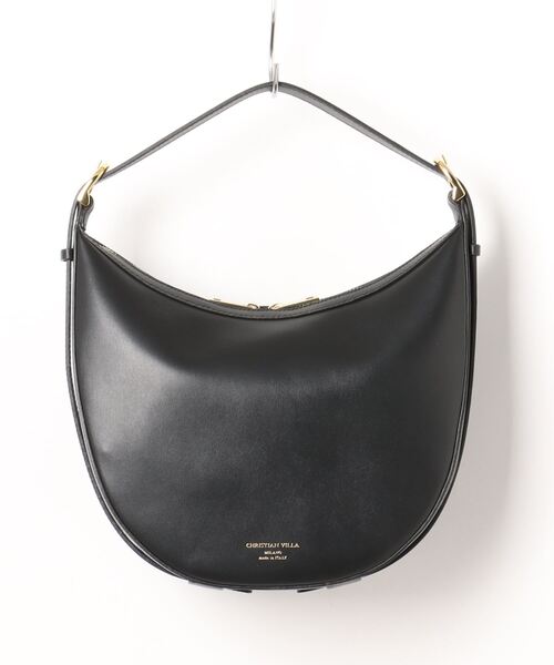 CHRISTIAN VILLA（クリスチャンヴィラ）の「【CHRISTIAN VILLA】ミディアムサイズレザーホーボーバッグ(Q46484)（ハンドバッグ・レディース・ブラック/ブラウン・ALL）」の7枚目の写真