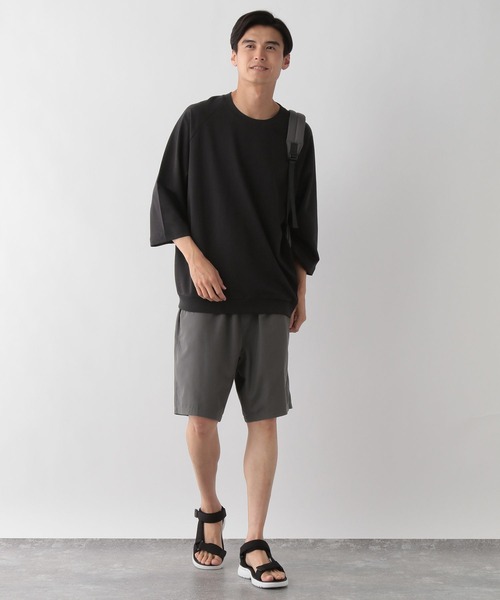 GLOBAL WORK Smile Seed Store（グローバルワーク スマイルシードストア）の「ミニ裏毛7分袖Tシャツ/135047（Tシャツ/カットソー・メンズ・セージグリーン/オフホワイト/ブラック・X-LARGE/SMALL/MEDIUM/LARGE）」の12枚目の写真