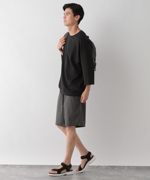 GLOBAL WORK Smile Seed Store（グローバルワーク スマイルシードストア）の「ミニ裏毛7分袖Tシャツ/135047（Tシャツ/カットソー・メンズ・セージグリーン/オフホワイト/ブラック・X-LARGE/SMALL/MEDIUM/LARGE）」の13枚目の写真