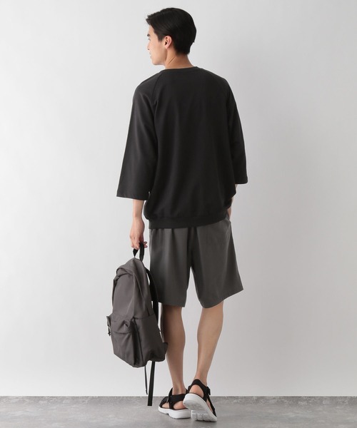 GLOBAL WORK Smile Seed Store（グローバルワーク スマイルシードストア）の「ミニ裏毛7分袖Tシャツ/135047（Tシャツ/カットソー・メンズ・セージグリーン/オフホワイト/ブラック・X-LARGE/SMALL/MEDIUM/LARGE）」の14枚目の写真