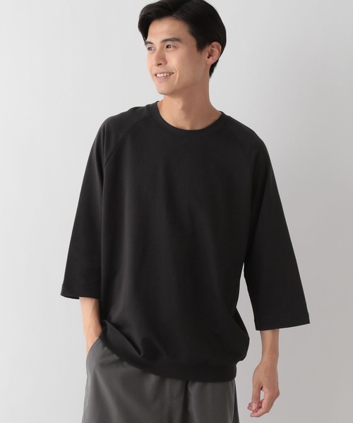 GLOBAL WORK Smile Seed Store（グローバルワーク スマイルシードストア）の「ミニ裏毛7分袖Tシャツ/135047（Tシャツ/カットソー・メンズ・セージグリーン/オフホワイト/ブラック・X-LARGE/SMALL/MEDIUM/LARGE）」の15枚目の写真