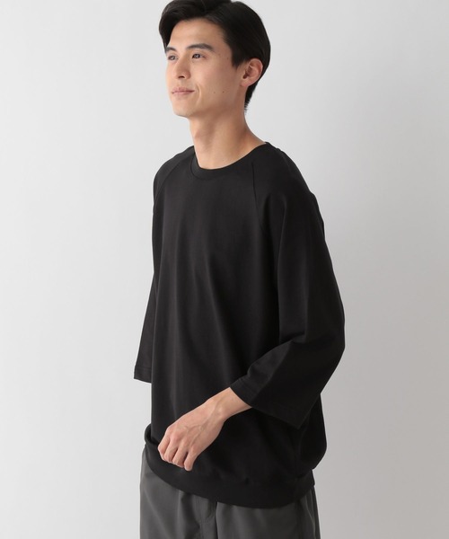 GLOBAL WORK Smile Seed Store（グローバルワーク スマイルシードストア）の「ミニ裏毛7分袖Tシャツ/135047（Tシャツ/カットソー・メンズ・セージグリーン/オフホワイト/ブラック・X-LARGE/SMALL/MEDIUM/LARGE）」の16枚目の写真