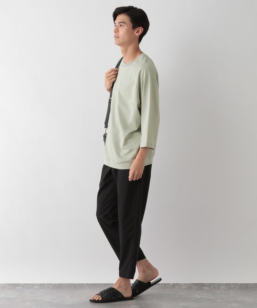 GLOBAL WORK Smile Seed Store（グローバルワーク スマイルシードストア）の「ミニ裏毛7分袖Tシャツ/135047（Tシャツ/カットソー・メンズ・セージグリーン/オフホワイト/ブラック・X-LARGE/SMALL/MEDIUM/LARGE）」の19枚目の写真