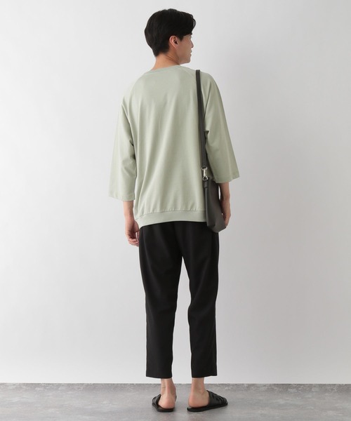 GLOBAL WORK Smile Seed Store（グローバルワーク スマイルシードストア）の「ミニ裏毛7分袖Tシャツ/135047（Tシャツ/カットソー・メンズ・セージグリーン/オフホワイト/ブラック・X-LARGE/SMALL/MEDIUM/LARGE）」の20枚目の写真