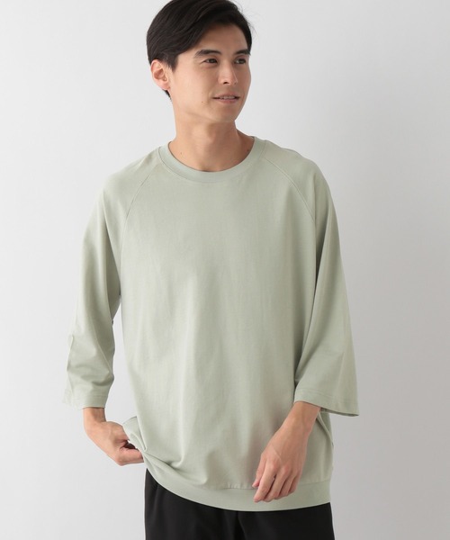 GLOBAL WORK Smile Seed Store（グローバルワーク スマイルシードストア）の「ミニ裏毛7分袖Tシャツ/135047（Tシャツ/カットソー・メンズ・セージグリーン/オフホワイト/ブラック・X-LARGE/SMALL/MEDIUM/LARGE）」の21枚目の写真