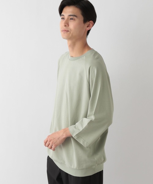 GLOBAL WORK Smile Seed Store（グローバルワーク スマイルシードストア）の「ミニ裏毛7分袖Tシャツ/135047（Tシャツ/カットソー・メンズ・セージグリーン/オフホワイト/ブラック・X-LARGE/SMALL/MEDIUM/LARGE）」の22枚目の写真