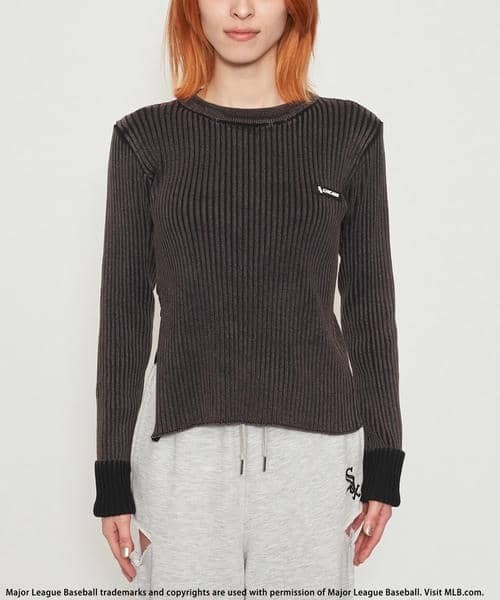 BACK TO THE FIELD（バック トゥー ザ フィールド）の「【MLB】サイドZIPピグメントリブニット（ニット/セーター・レディース・ホワイト/ネイビー/ブラック・FREE）」の11枚目の写真