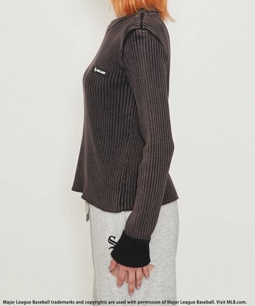 BACK TO THE FIELD（バック トゥー ザ フィールド）の「【MLB】サイドZIPピグメントリブニット（ニット/セーター・レディース・ホワイト/ネイビー/ブラック・FREE）」の12枚目の写真