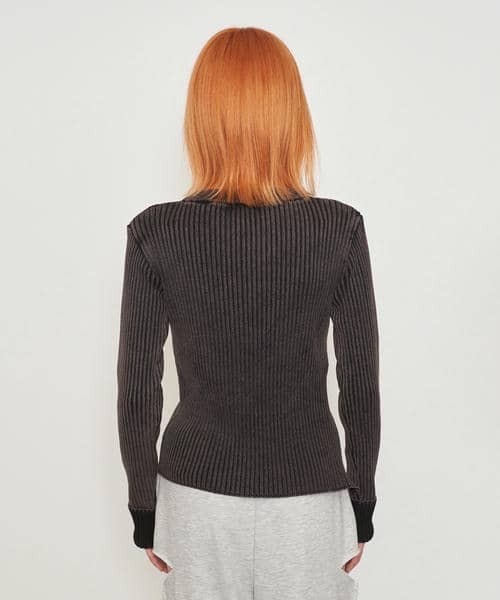 BACK TO THE FIELD（バック トゥー ザ フィールド）の「【MLB】サイドZIPピグメントリブニット（ニット/セーター・レディース・ホワイト/ネイビー/ブラック・FREE）」の13枚目の写真