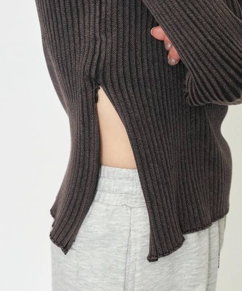 BACK TO THE FIELD（バック トゥー ザ フィールド）の「【MLB】サイドZIPピグメントリブニット（ニット/セーター・レディース・ホワイト/ネイビー/ブラック・FREE）」の16枚目の写真