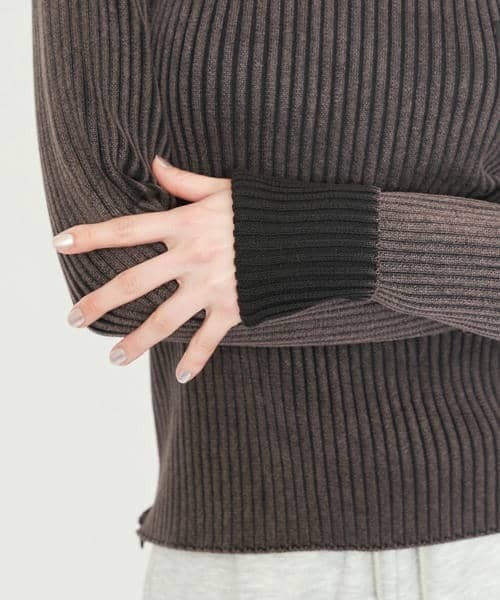 BACK TO THE FIELD（バック トゥー ザ フィールド）の「【MLB】サイドZIPピグメントリブニット（ニット/セーター・レディース・ホワイト/ネイビー/ブラック・FREE）」の17枚目の写真