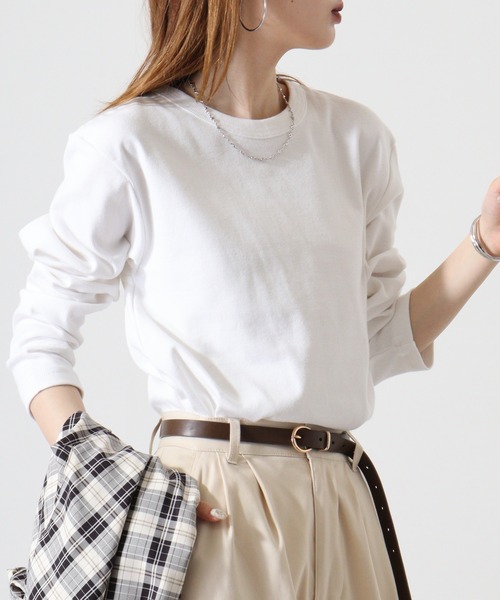 JEMORGAN（ジェーイーモーガン）の「JEMORGAN スパンテレコクルーネックL/S-T（Tシャツ/カットソー・メンズ・杢グレー/オフホワイト/ブラック・M/XL/L）」の4枚目の写真