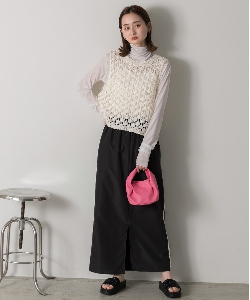 ad thie(アドティエ)の「ノースリーブ メッシュニット(Tシャツ/カットソー・レディース・アイボリー/グレー・FREE)」の12枚目の写真