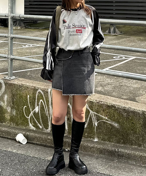 CIAOPANIC(チャオパニック)の「バレエコアフットボールスウェット(Tシャツ/カットソー・レディース・グリーン/ボルドー/ネイビー/ブラック・ONE SIZE)」の15枚目の写真