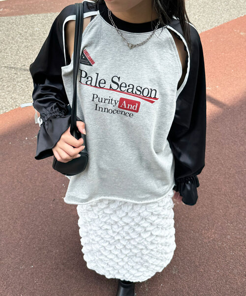 CIAOPANIC(チャオパニック)の「バレエコアフットボールスウェット(Tシャツ/カットソー・レディース・グリーン/ボルドー/ネイビー/ブラック・ONE SIZE)」の21枚目の写真