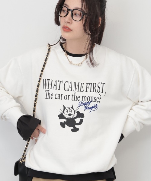 saloon（サルーン）の「【BALMYDAY'S】FELIX CAT SWEAT（スウェット