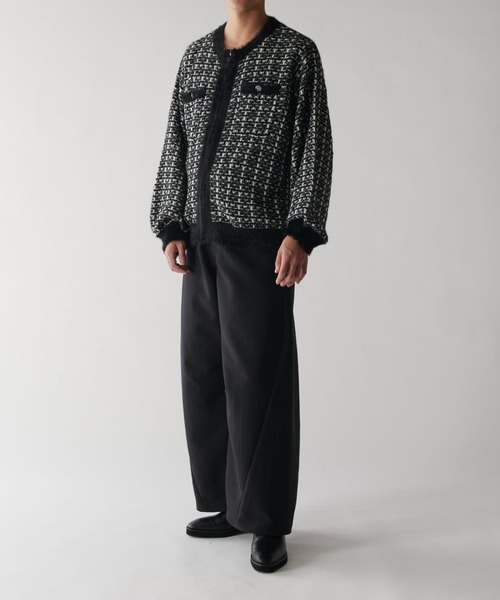 lui's ファニーツイードカーディガン　2025aw 金ボタンがアクセントな ツイードジャケット風カーディガン