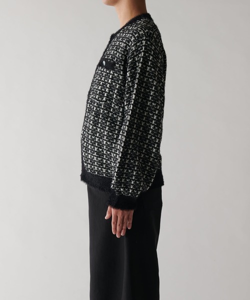 Lui's（ルイス）の「ツイードニットZIPカーディガン