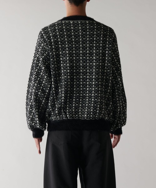 Lui's（ルイス）の「ツイードニットZIPカーディガン（カーディガン