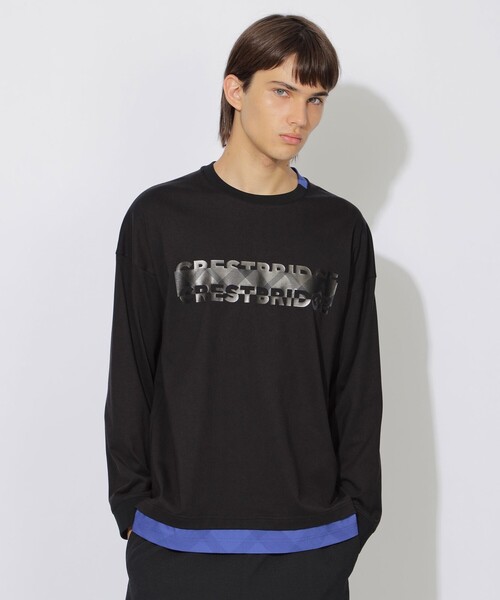 CB CRESTBRIDGE（シービークレストブリッジ）の「フォイルプリントパーシャルチェックロンT（Tシャツ/カットソー・メンズ・オフホワイト/ブラック・1/2/3）」の2枚目の写真