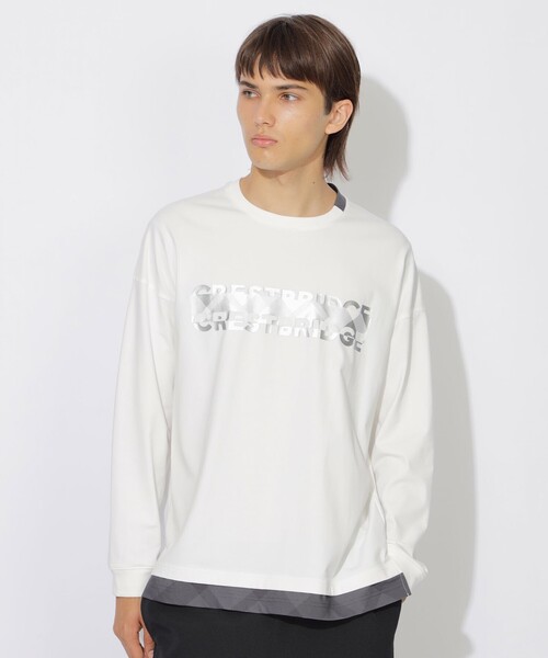 CB CRESTBRIDGE（シービークレストブリッジ）の「フォイルプリントパーシャルチェックロンT（Tシャツ/カットソー・メンズ・オフホワイト/ブラック・1/2/3）」の18枚目の写真