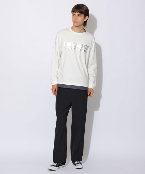 CB CRESTBRIDGE（シービークレストブリッジ）の「フォイルプリントパーシャルチェックロンT（Tシャツ/カットソー・メンズ・オフホワイト/ブラック・1/2/3）」の16枚目の写真