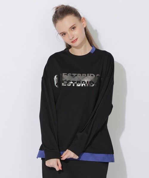 CB CRESTBRIDGE（シービークレストブリッジ）の「フォイルプリントパーシャルチェックロンT（Tシャツ/カットソー・メンズ・オフホワイト/ブラック・1/2/3）」の10枚目の写真