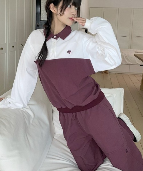 muahmuah（ムーアムーア）の「A'GEM/9 × .kom 『muah muah/ムーアムーア』 PIGMENT CARGO BANDING PANTS/ピグメントカーゴバンディングパンツ（カーゴパンツ・レディース・ブラック/ボルドー・FREE）」の10枚目の写真