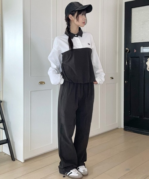 muahmuah（ムーアムーア）の「A'GEM/9 × .kom 『muah muah/ムーアムーア』 PIGMENT CARGO BANDING PANTS/ピグメントカーゴバンディングパンツ（カーゴパンツ・レディース・ブラック/ボルドー・FREE）」の7枚目の写真